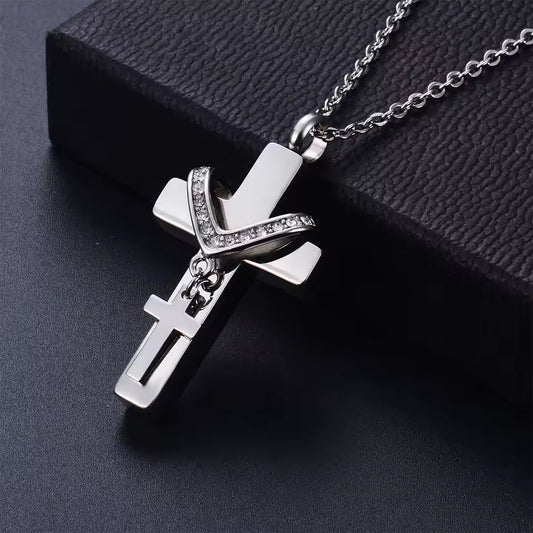VELINNA™ Cross & Necklace Pendant for Ashes / Holy Water  ✝️